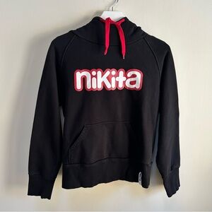 Nikita ~ Black and Red Pullover Hoodie in size Medium*